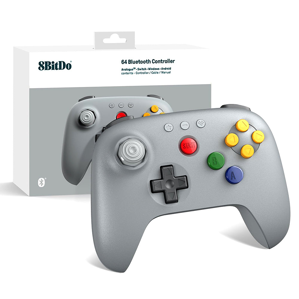 8Bitdo 64 Bluetooth Controller for Analogue 3D, Switch, Windows, and Android (80NE)