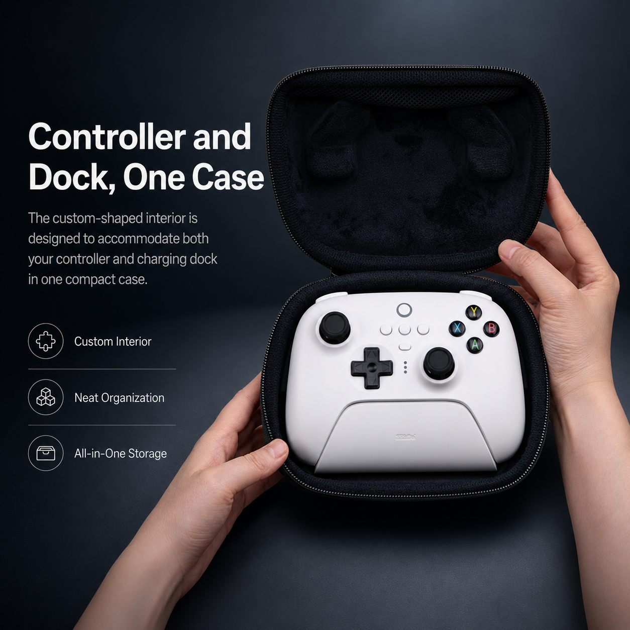 8BitDo Classic Controller Travel Case for Ultimate, Ultimate 2 Series, Ultimate 3 Mode Controller with Charging Dock