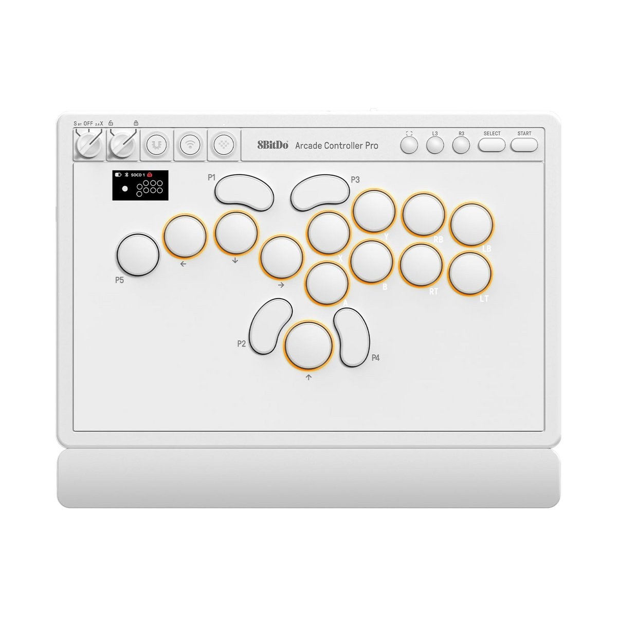 8BitDo All Button Arcade Controller Pro White Edition Front