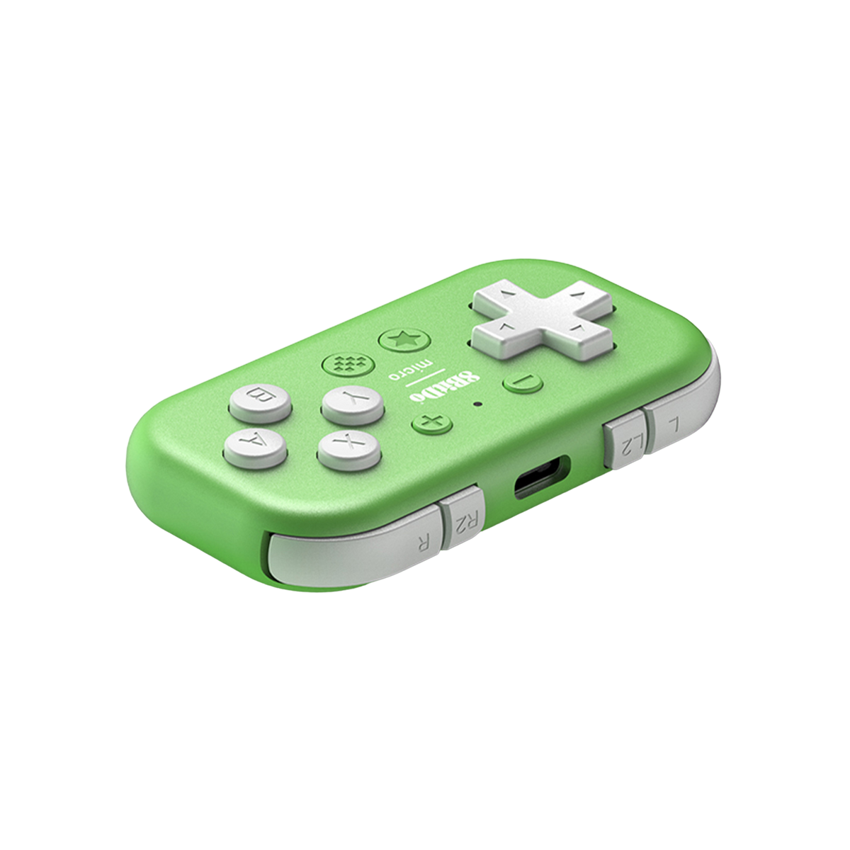 8BitDo Mircro Bluetooth Gamepad Green Front Angled