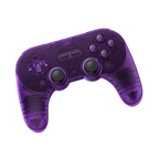8BitDo Pro2 Bluetooth Controller Transparent Purple Front Strabismus