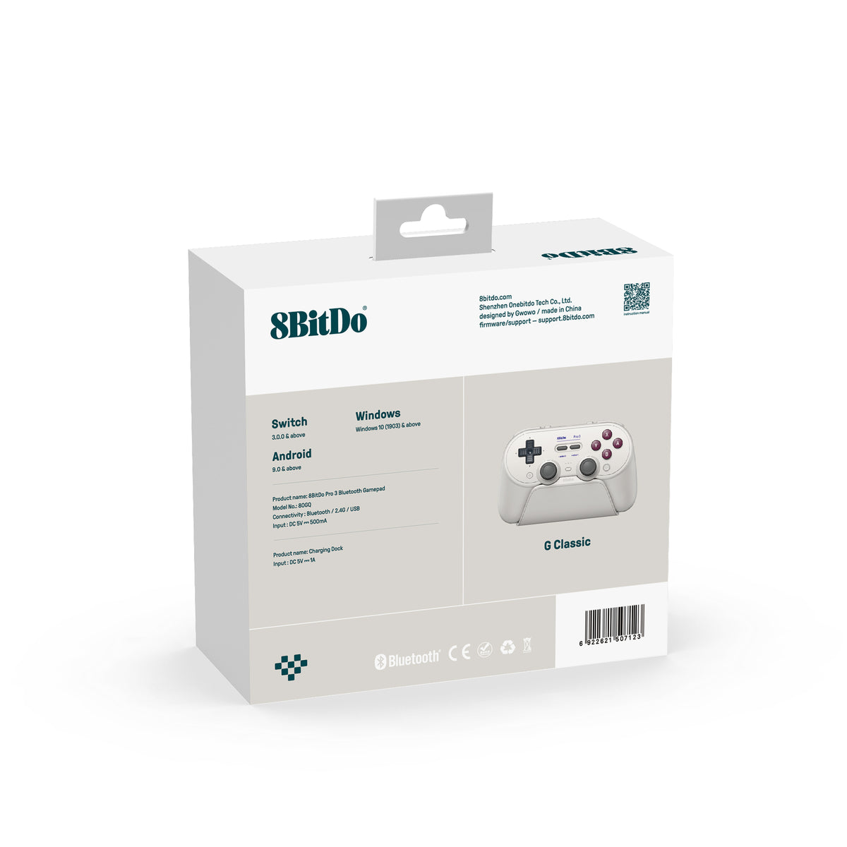8BitDo Pro3 Blutooth Purple Controller Pack Back