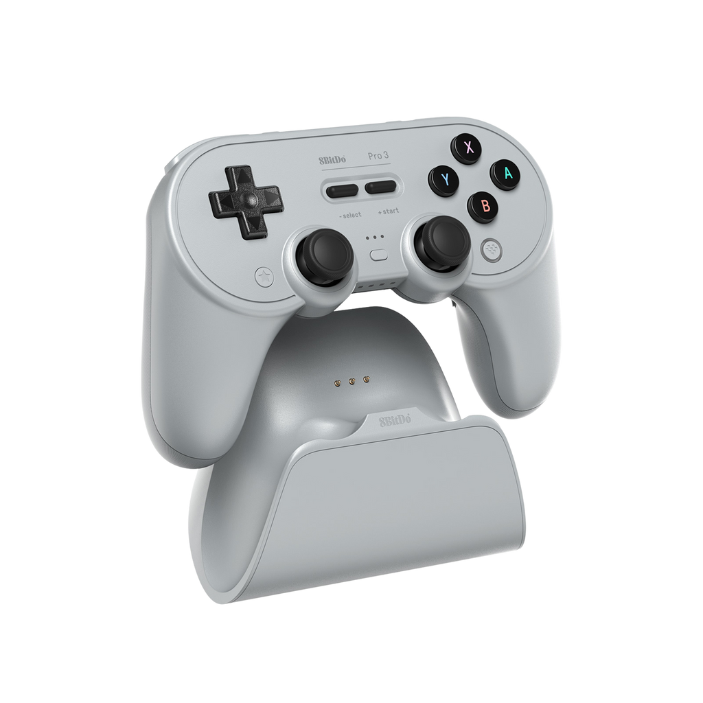 8BitDo Pro3 Blutooth Gray Controller and Charging Dock