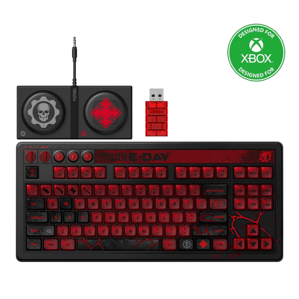 8BitDo Retro 87 Mechanical Keyboard and Dual Super Buttons Gears of War