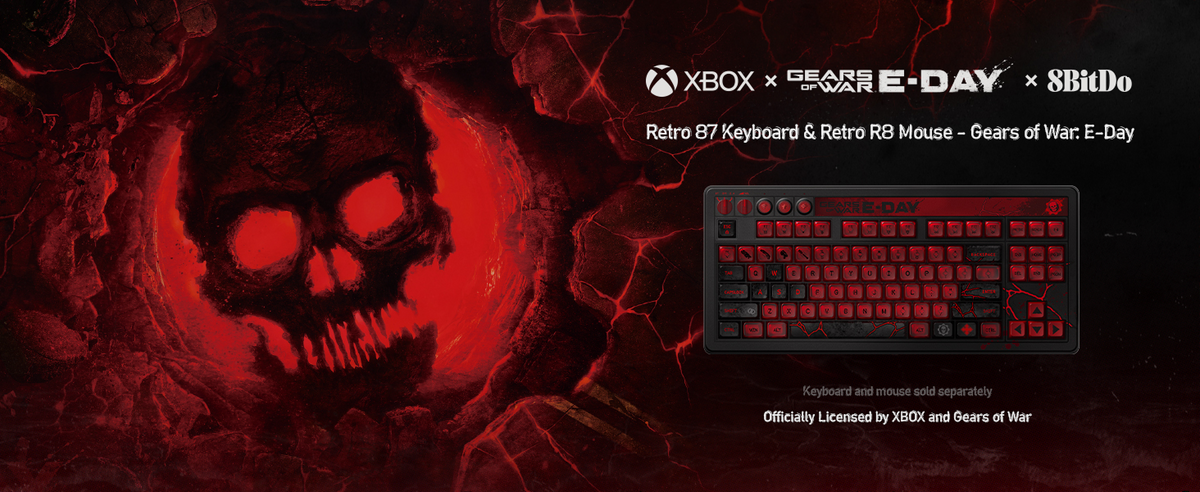 8BitDo Retro 87 Mechanical Keyboard Gears of War Detail