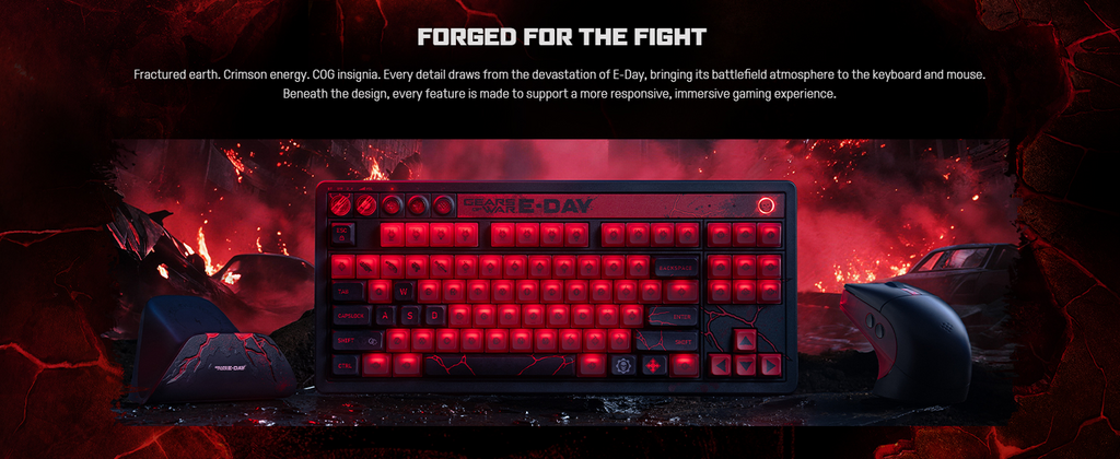 8BitDo Retro 87 Mechanical Keyboard Gears of War Detail