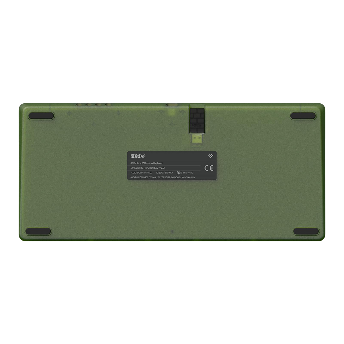 8BitDo Retro 87 Mechanical Keyboard  Xbox Dark Green Back
