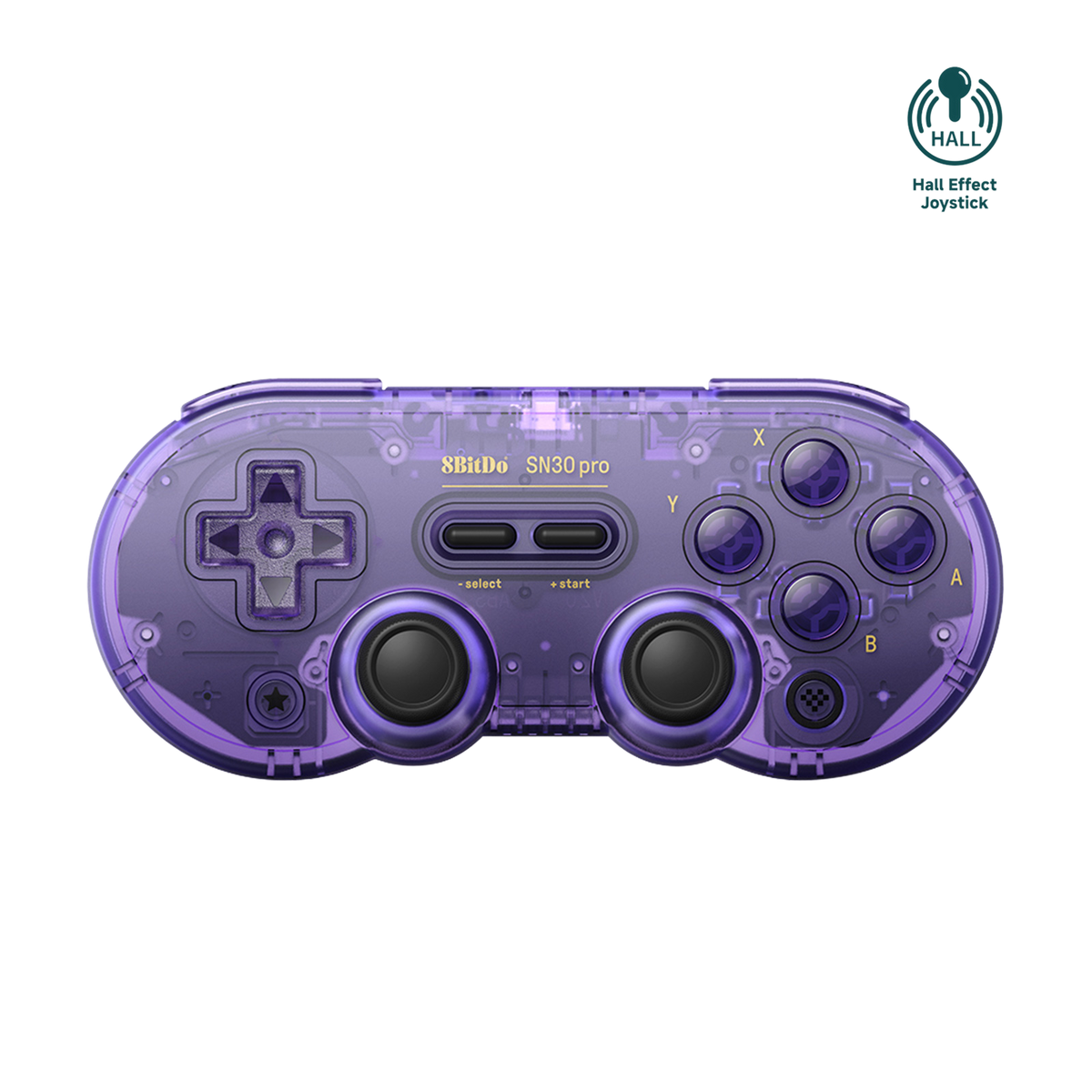 8BitDo Sn30 Pro Bluetooth Gamepad Crystal Purple Front