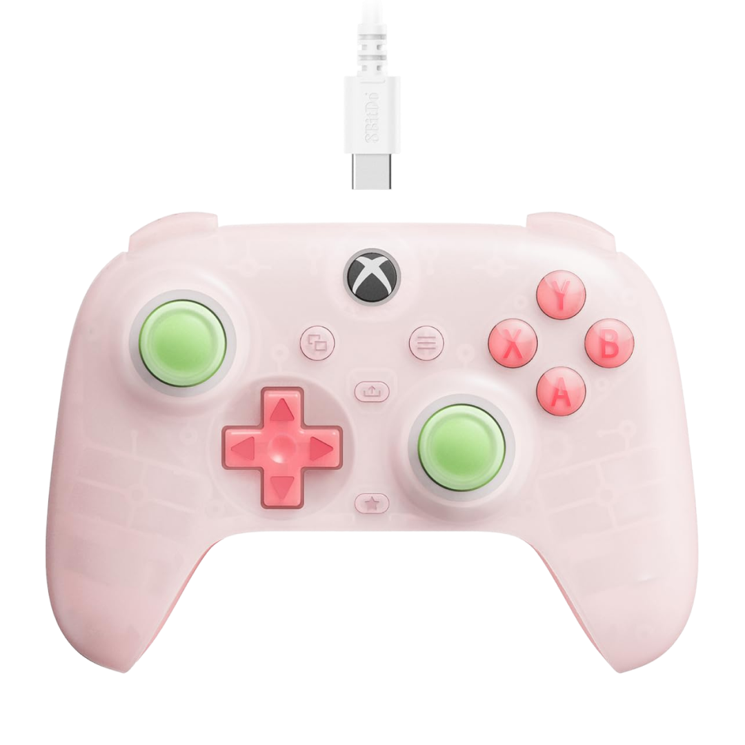 8BitDo Ultimate Mini Wired Controller for Xbox Translucent Pink Front