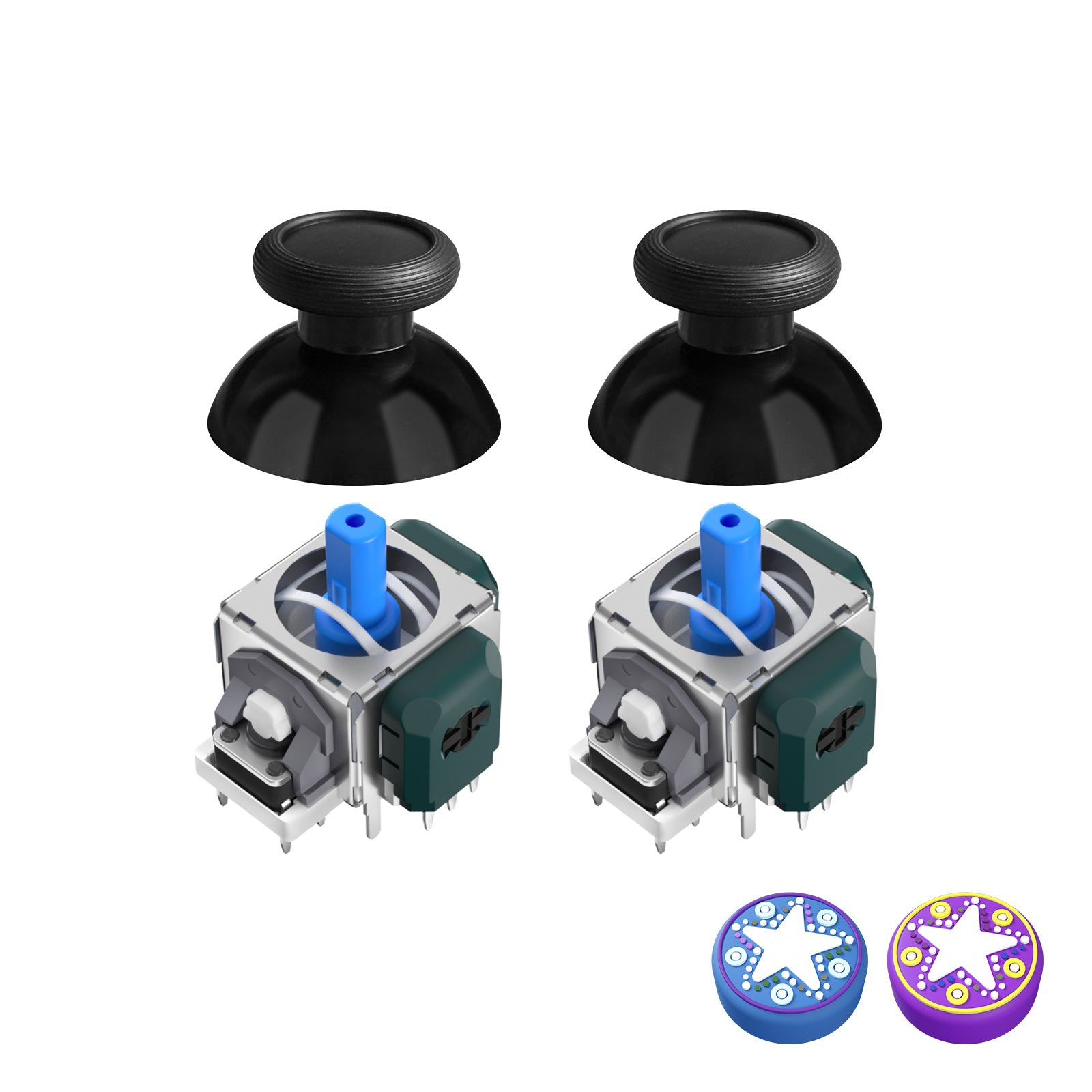 AKNES HallPi V6 TMR Joystick Replacement for DS5/DS4/Switch Pro/Xbox Series - 1 Pair (AK205)