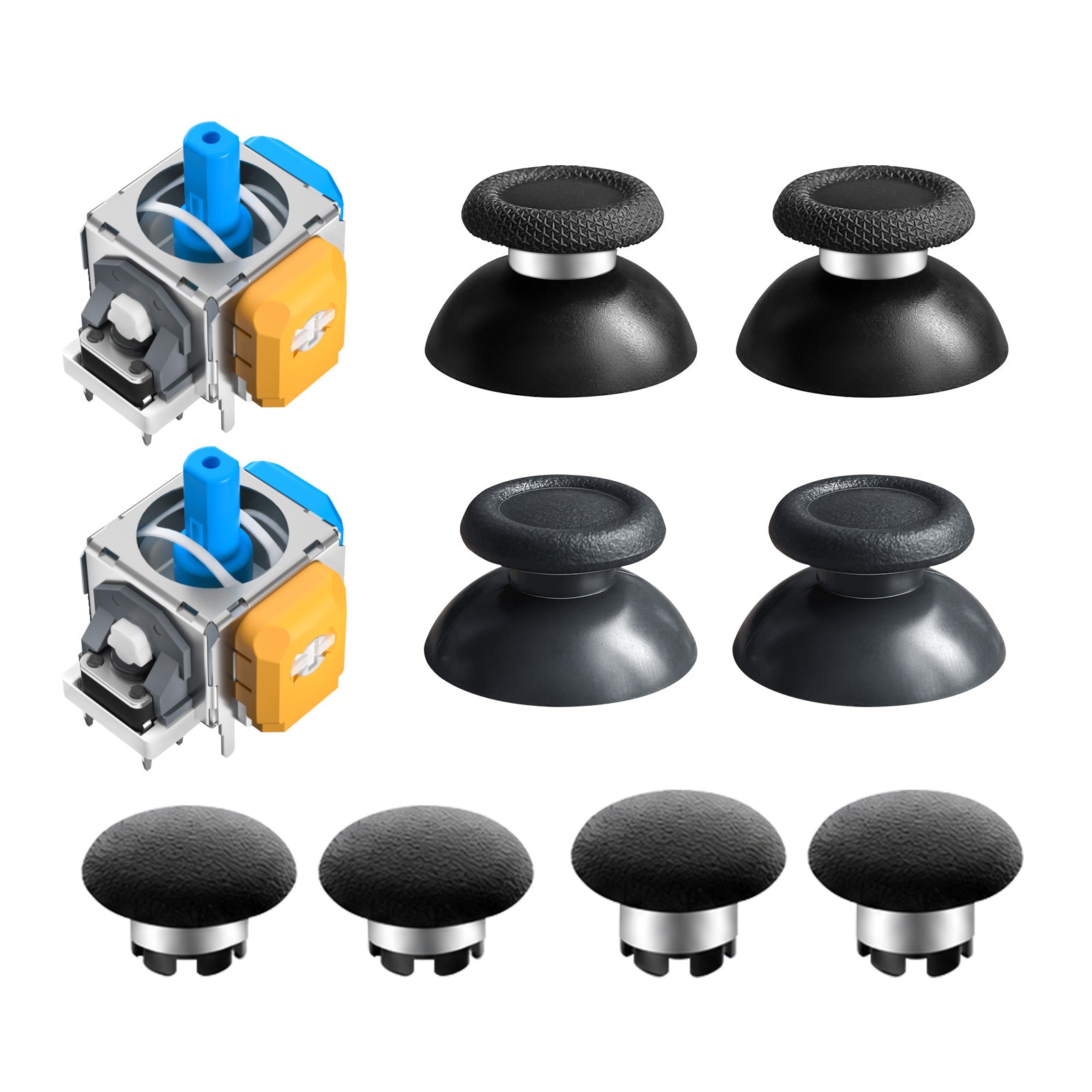 AKNES HallPi V6 TMR Joysticks with Cap Set for PS5/PS5 Edge/ PS4  - 2 Sticks + 8 Caps (AK205Pro)