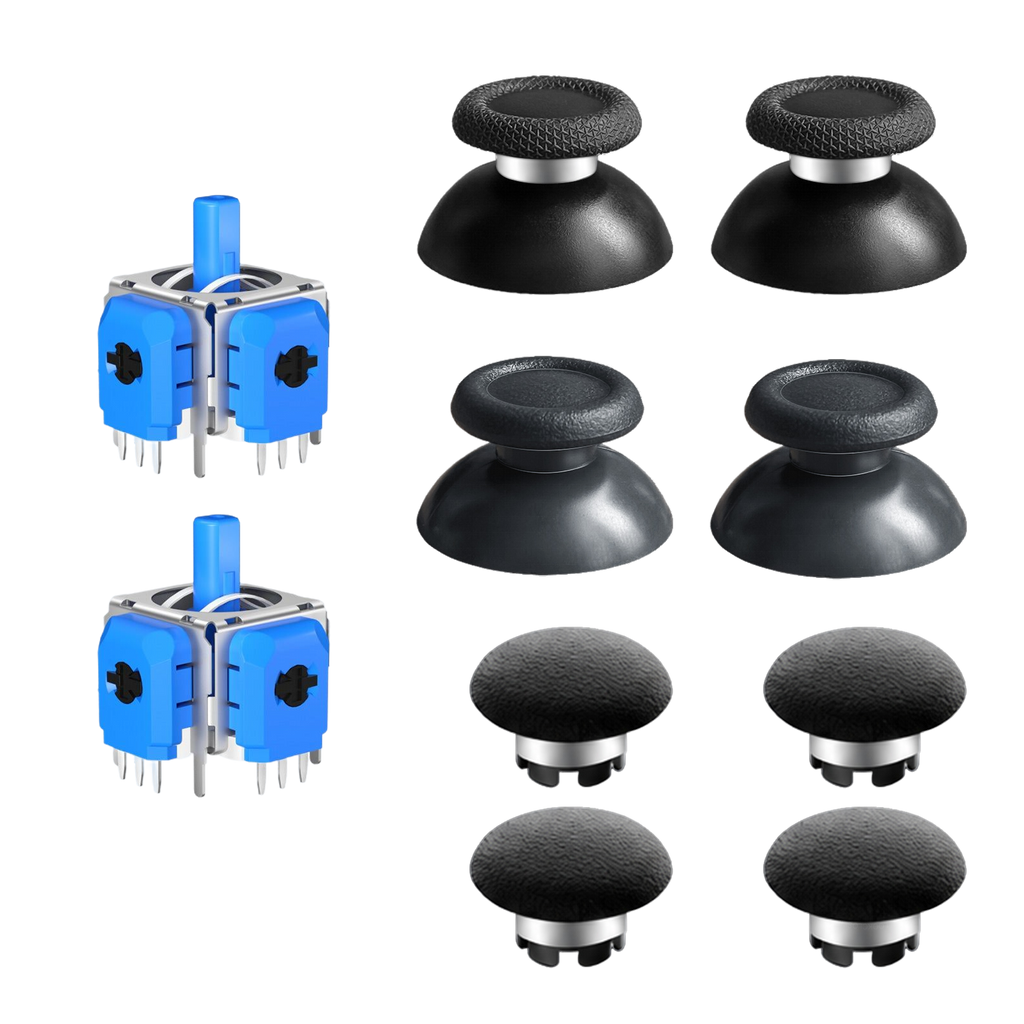 AKNES HallPi V6 TMR Joysticks with Cap Set for PS5/PS5 Edge/ PS4  - 2 Sticks + 8 Caps (AK205Pro)