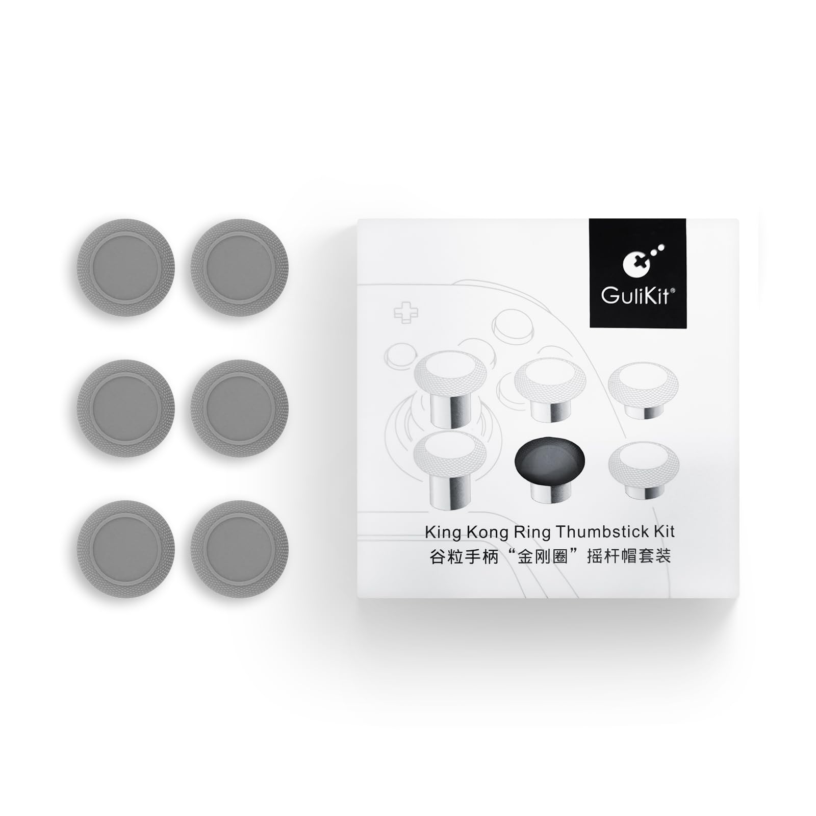 GuliKit Thumbstick caps for King Kong Controller Series, 3 Pairs(6 Packs) Replacement Set for KK3 Max, KK3 Pro, KK3, KingKong 2 & 2 pro, KK Controller  (NS34)