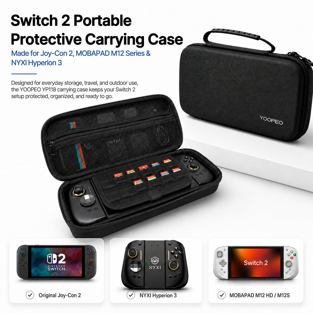 YOOPEO Carrying Case for Nintendo Switch 2 Joy-Con 2, MOBAPAD M12 Series and NYXI Hyperion 3