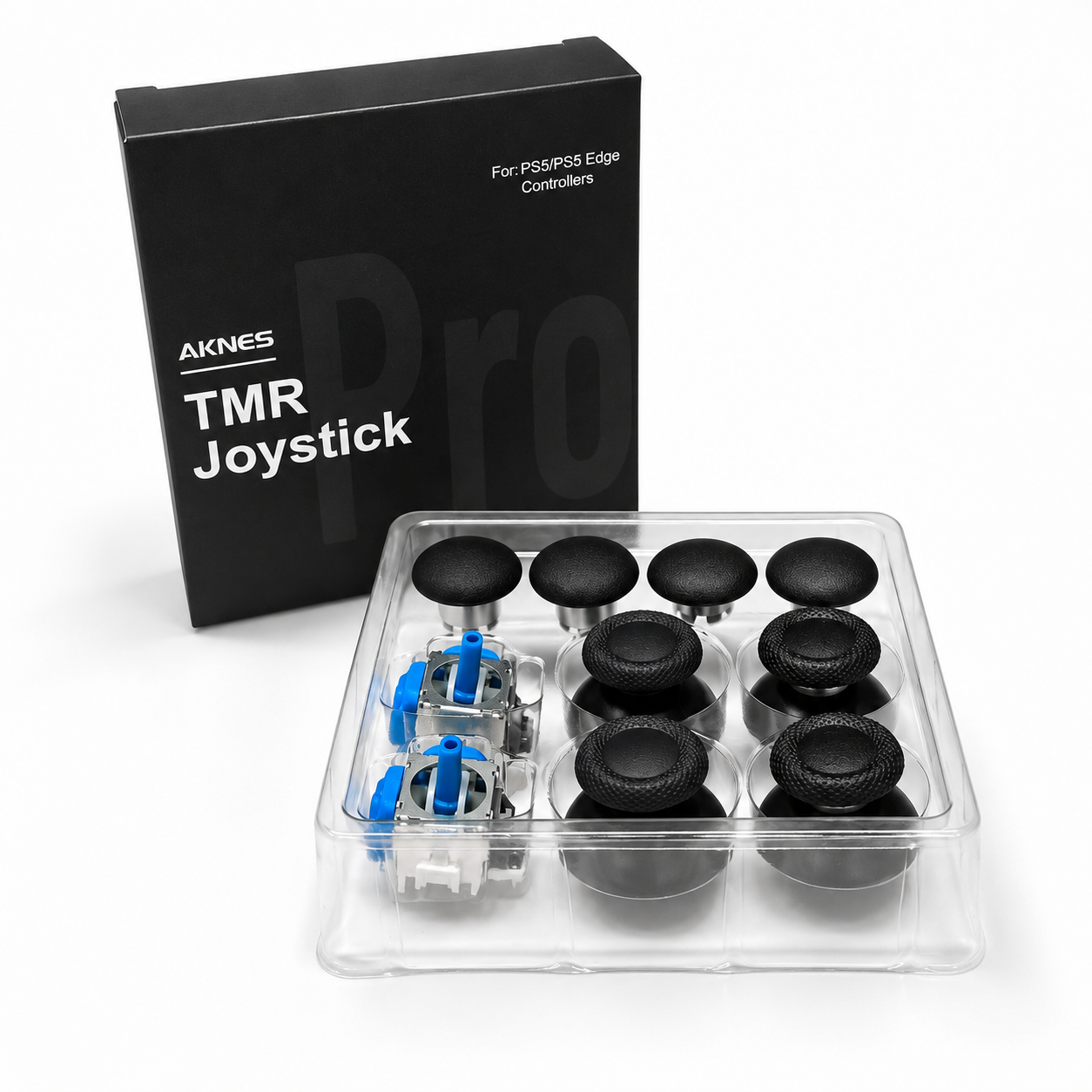 AKNES HallPi V6 TMR Joysticks with Cap Set for PS5/PS5 Edge/ PS4  - 2 Sticks + 8 Caps (AK205Pro)